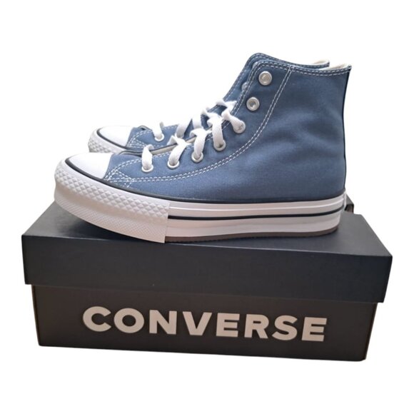 NWT Converse Little Kids EVA Lift Canvas Platform - Lakeside Blue - MultipleSize - Picture 6 of 15